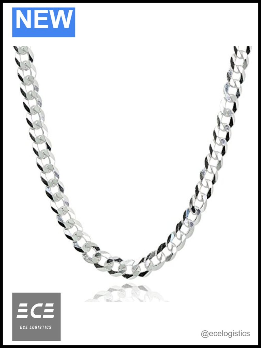 Sterling Silver 4mm Diamond-Cut Cuban Curb Link Chain Necklace 18 Inch